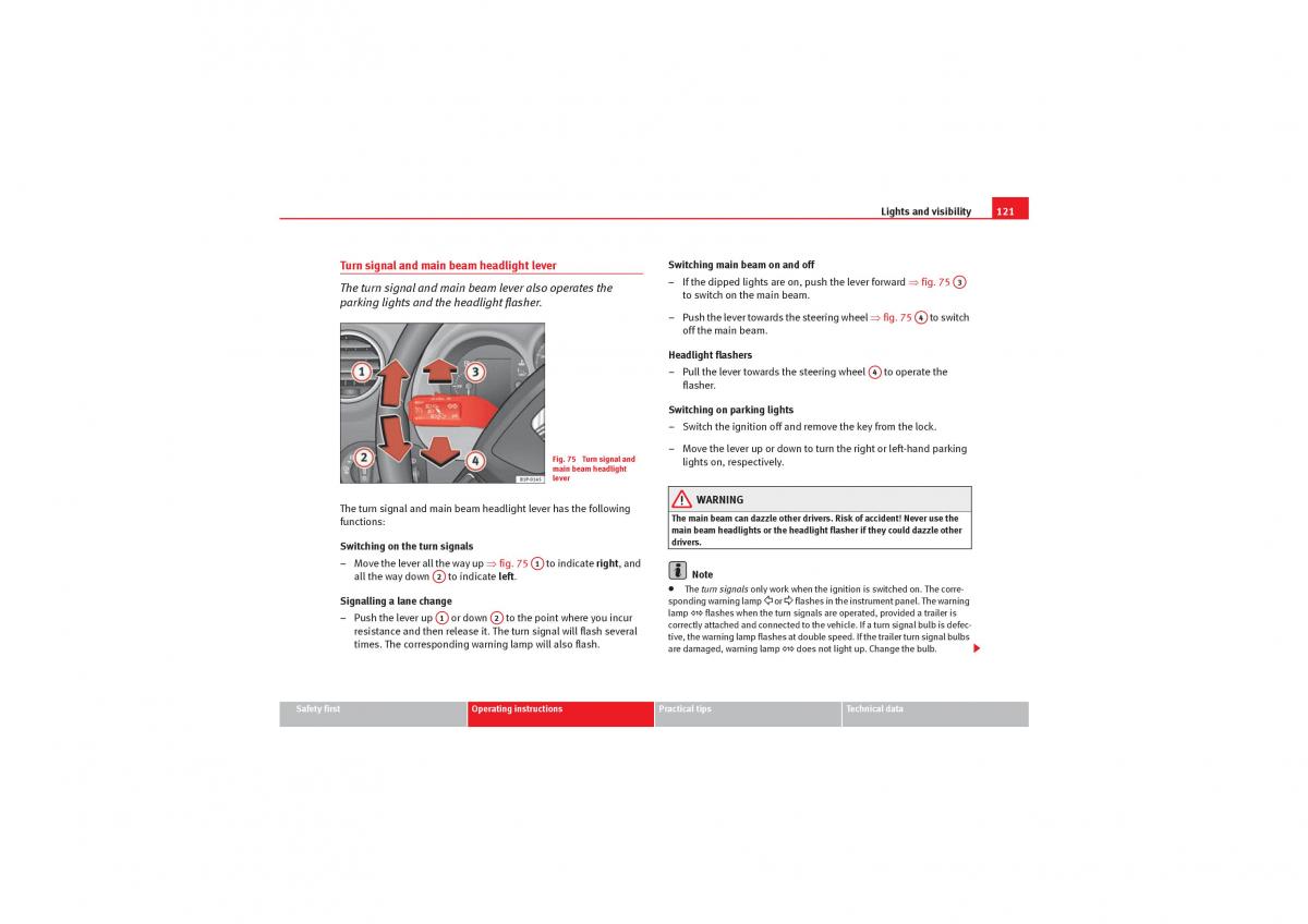 Seat Leon II 2 owners manual / page 123