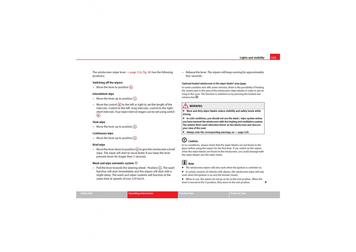 Seat Leon II 2 owners manual / page 127