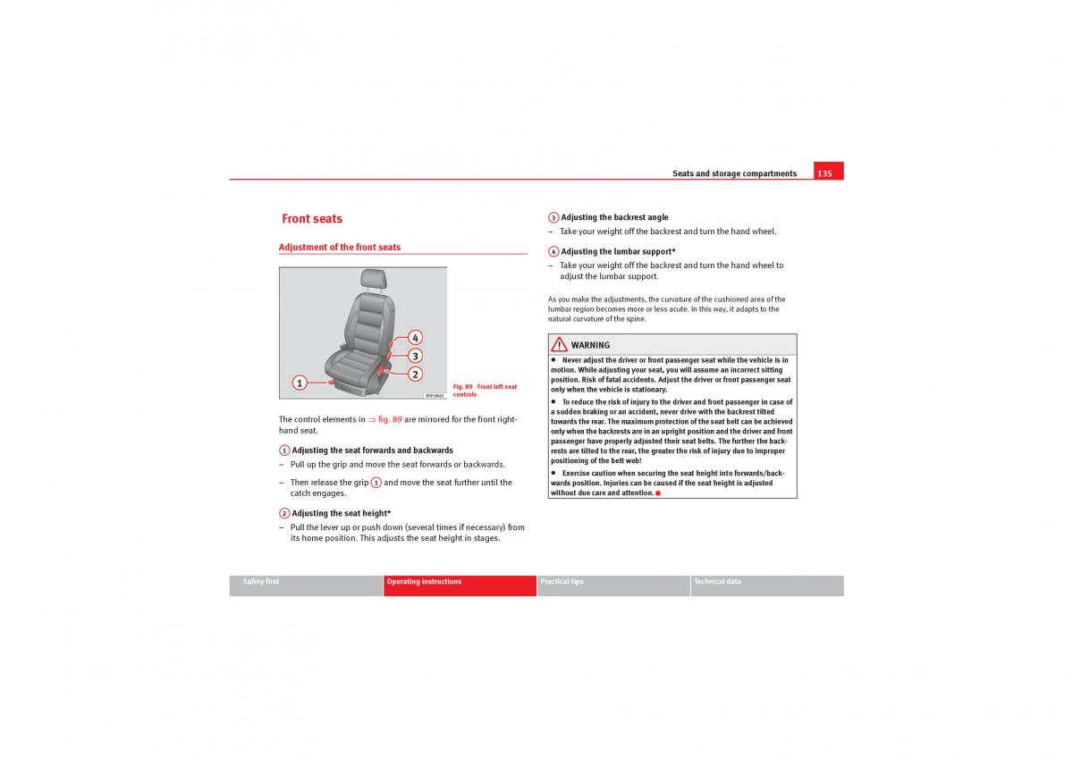 Seat Leon II 2 owners manual / page 137