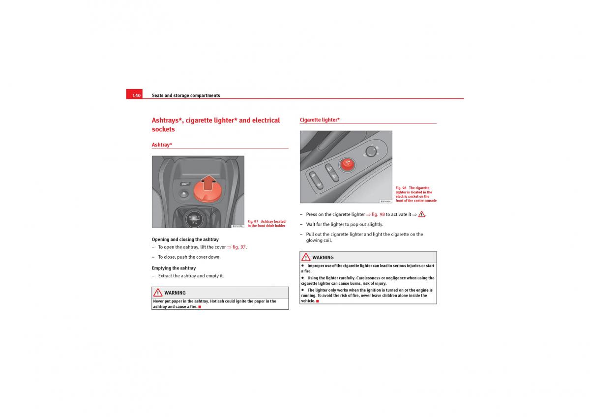 Seat Leon II 2 owners manual / page 142