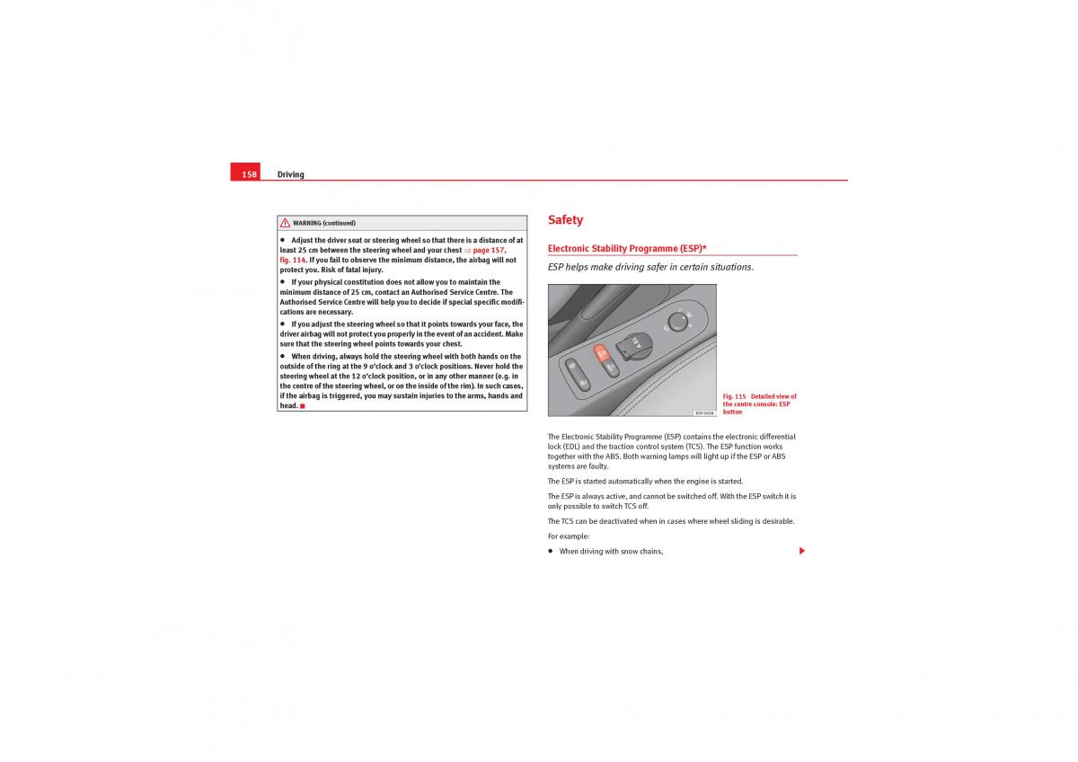 Seat Leon II 2 owners manual / page 160