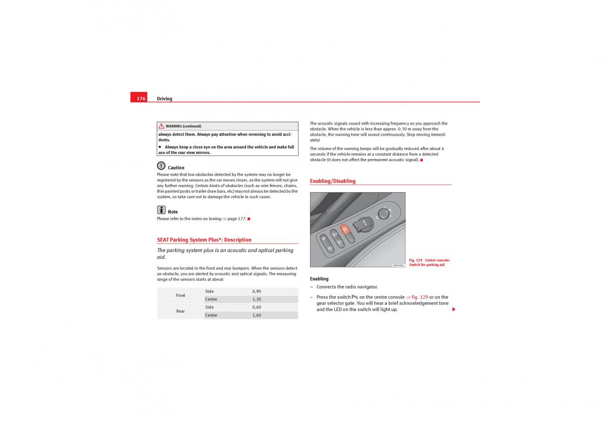 Seat Leon II 2 owners manual / page 178