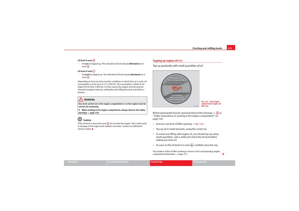 Seat Leon II 2 owners manual / page 225