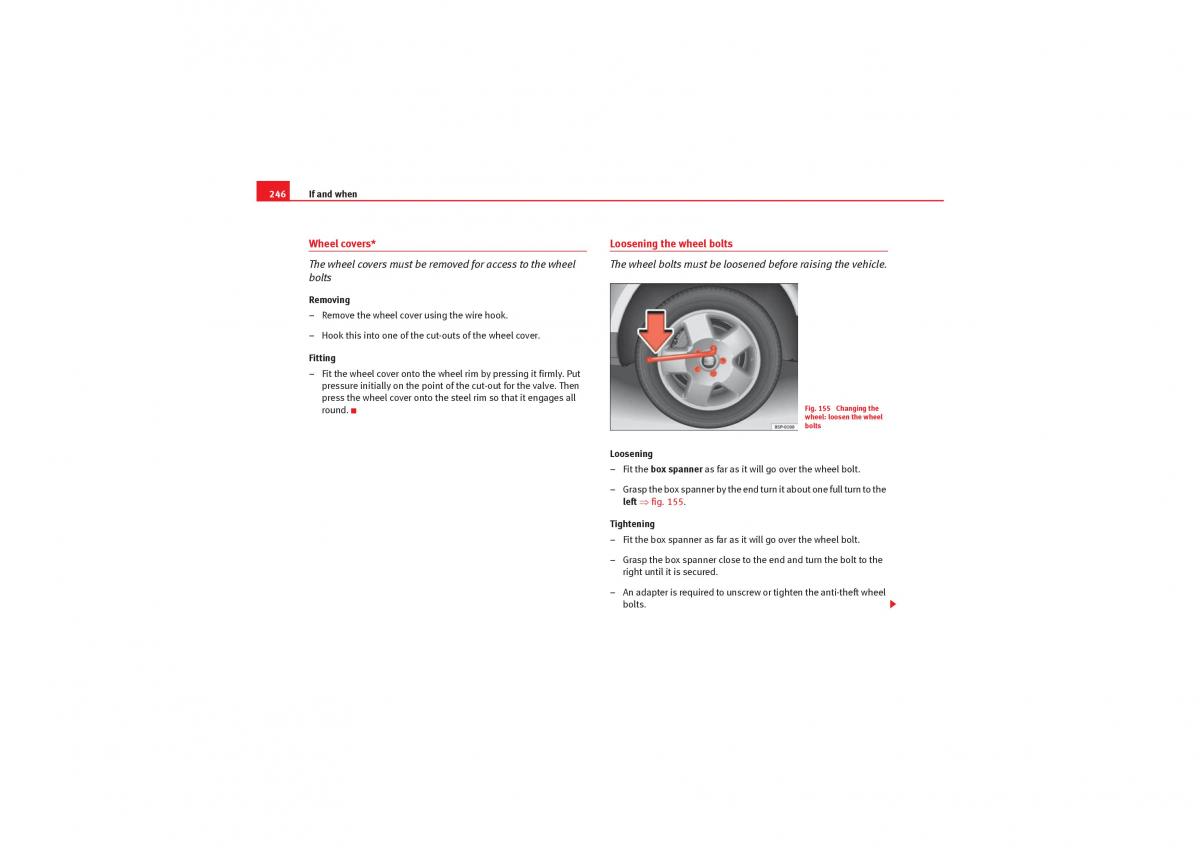 Seat Leon II 2 owners manual / page 248