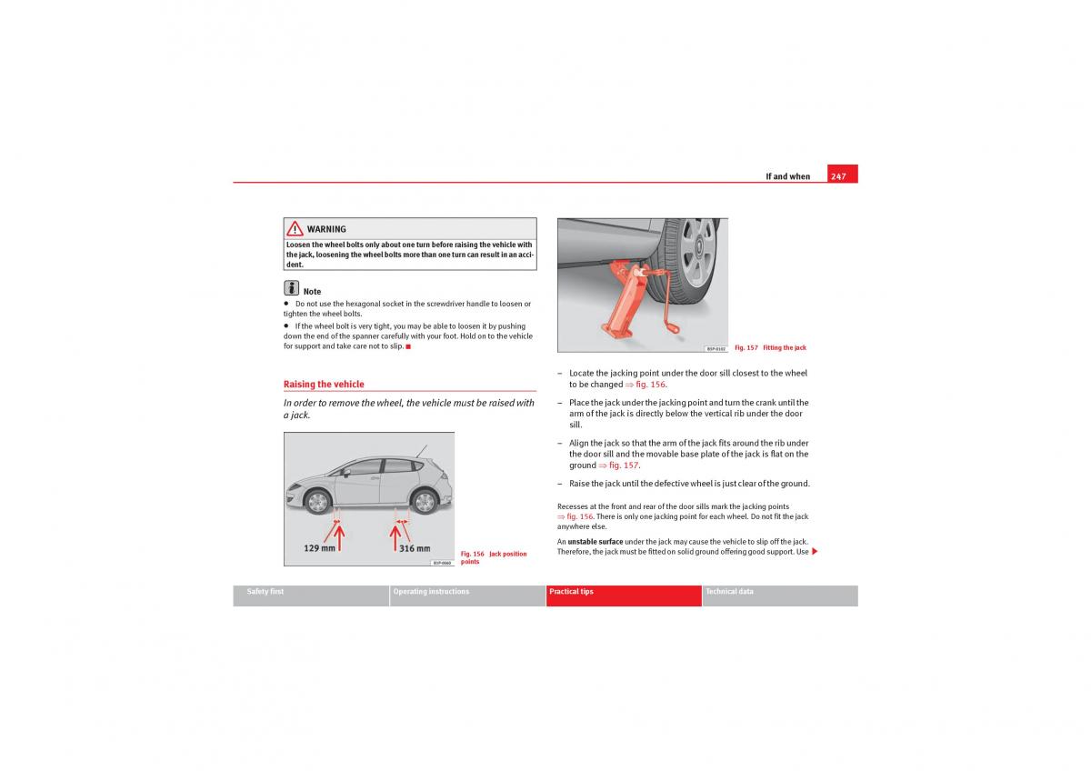 Seat Leon II 2 owners manual / page 249