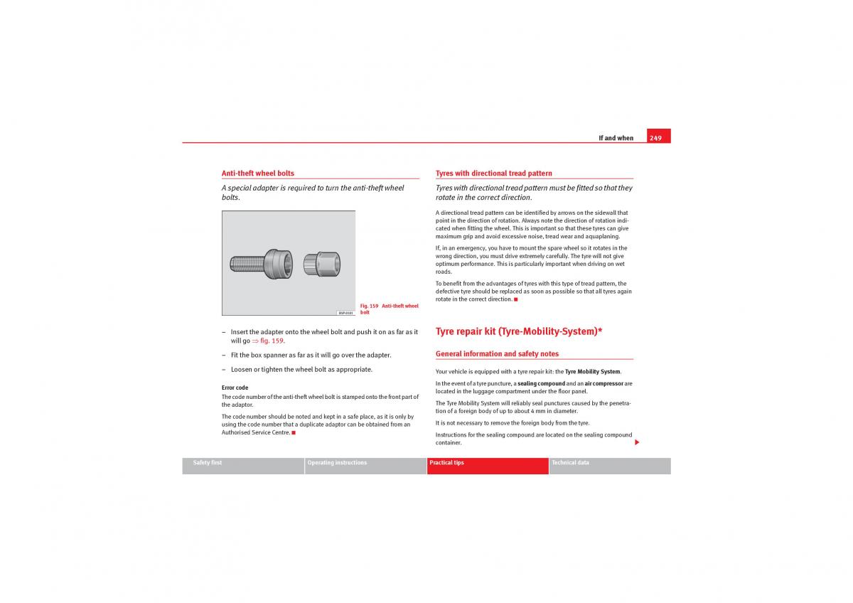 Seat Leon II 2 owners manual / page 251