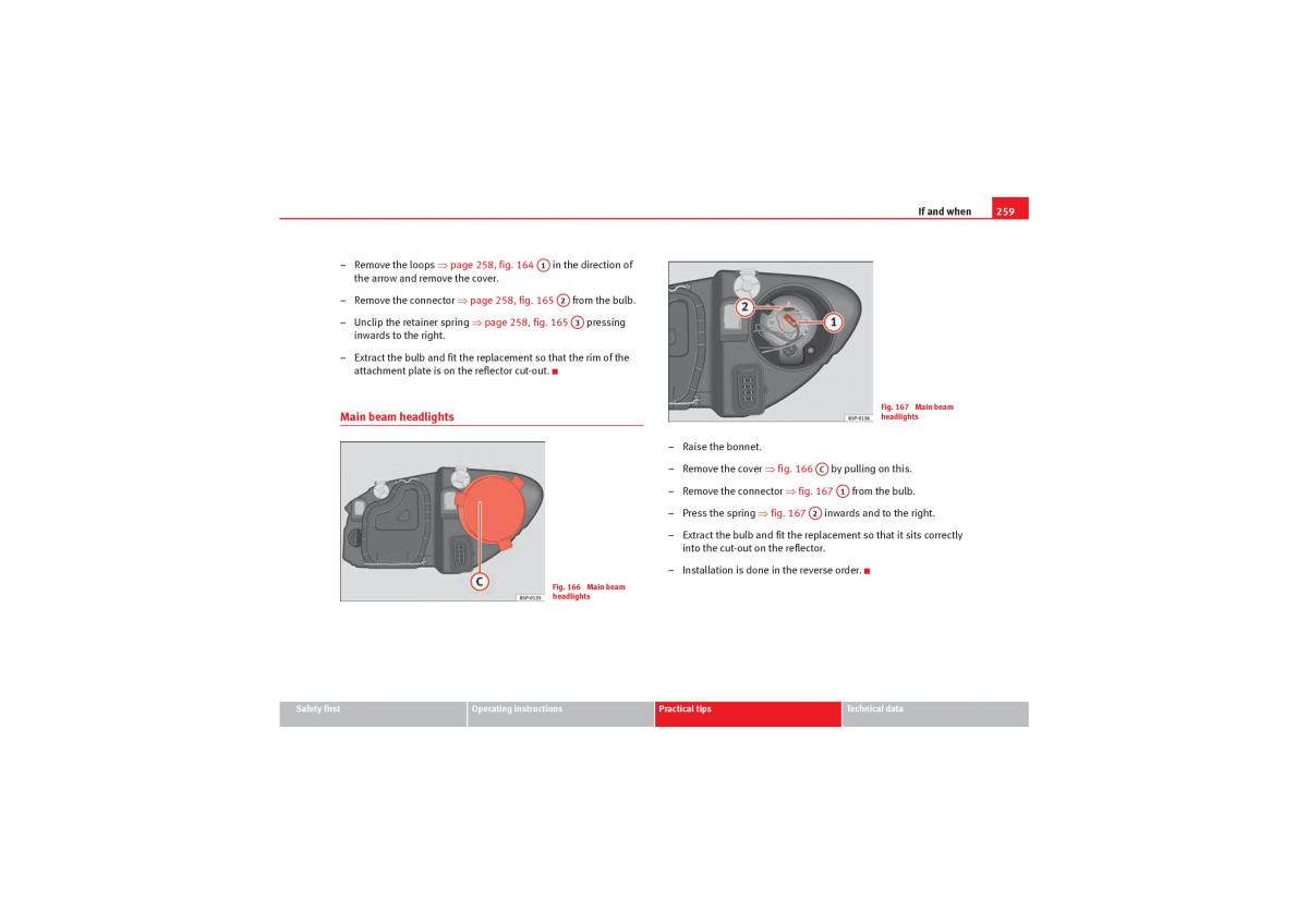 Seat Leon II 2 owners manual / page 261