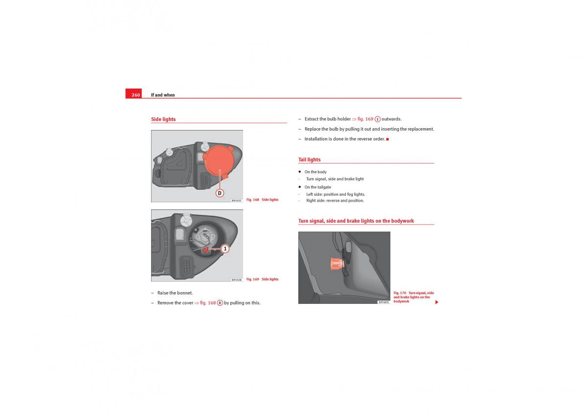 Seat Leon II 2 owners manual / page 262