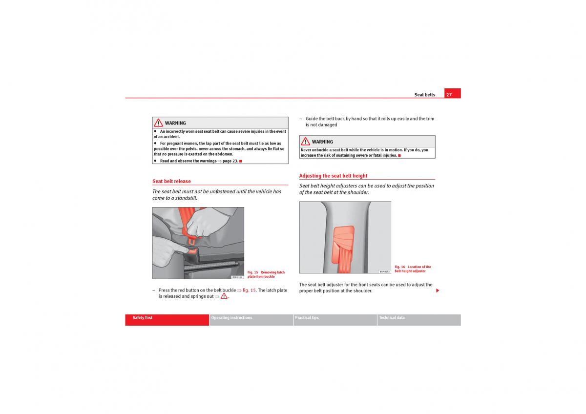 Seat Leon II 2 owners manual / page 29