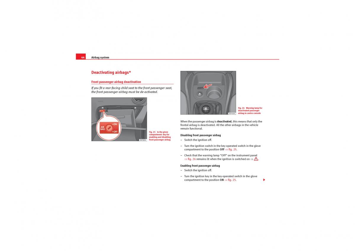 Seat Leon II 2 owners manual / page 46