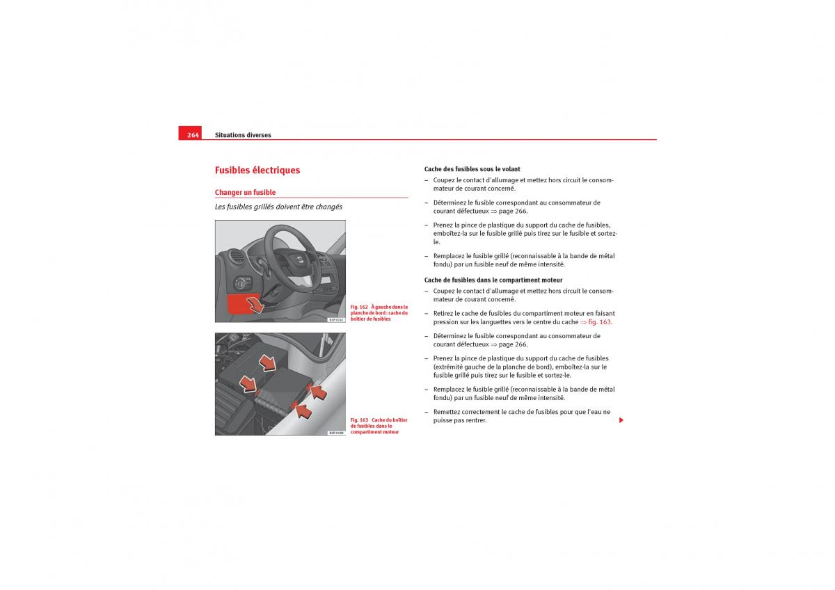 Seat Leon II 2 manuel du proprietaire / page 266