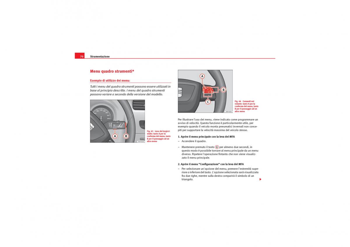 Seat Leon II 2 manuale del proprietario / page 72