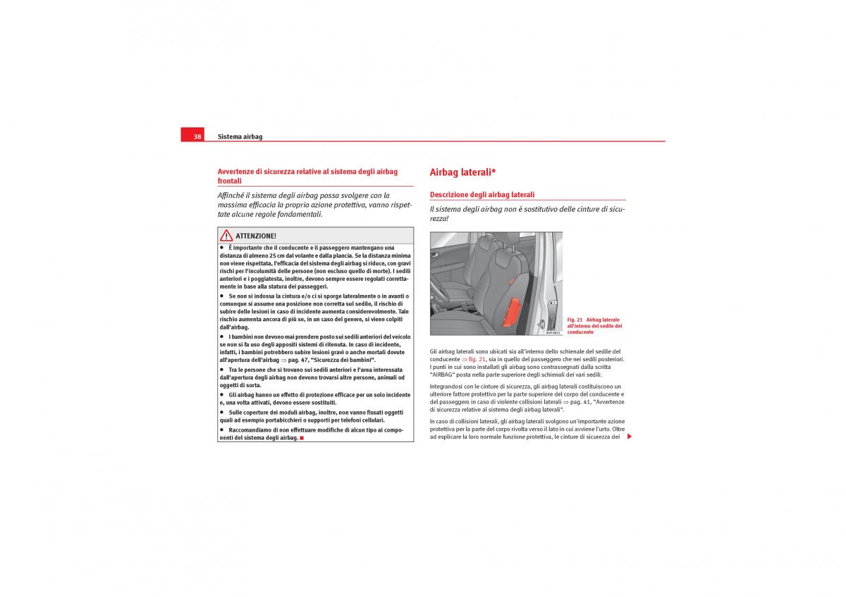 Seat Leon II 2 manuale del proprietario / page 40