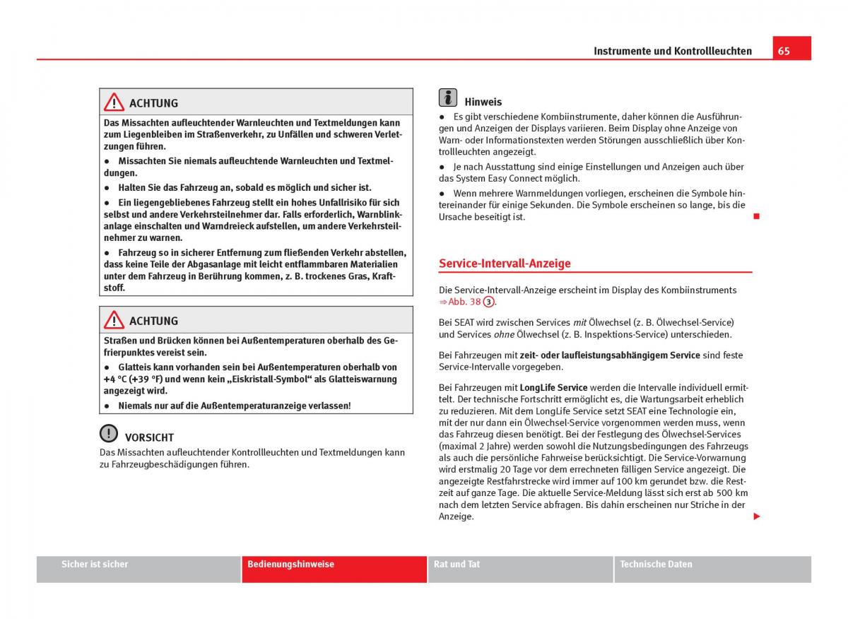 Seat Leon III 3 Handbuch / page 67