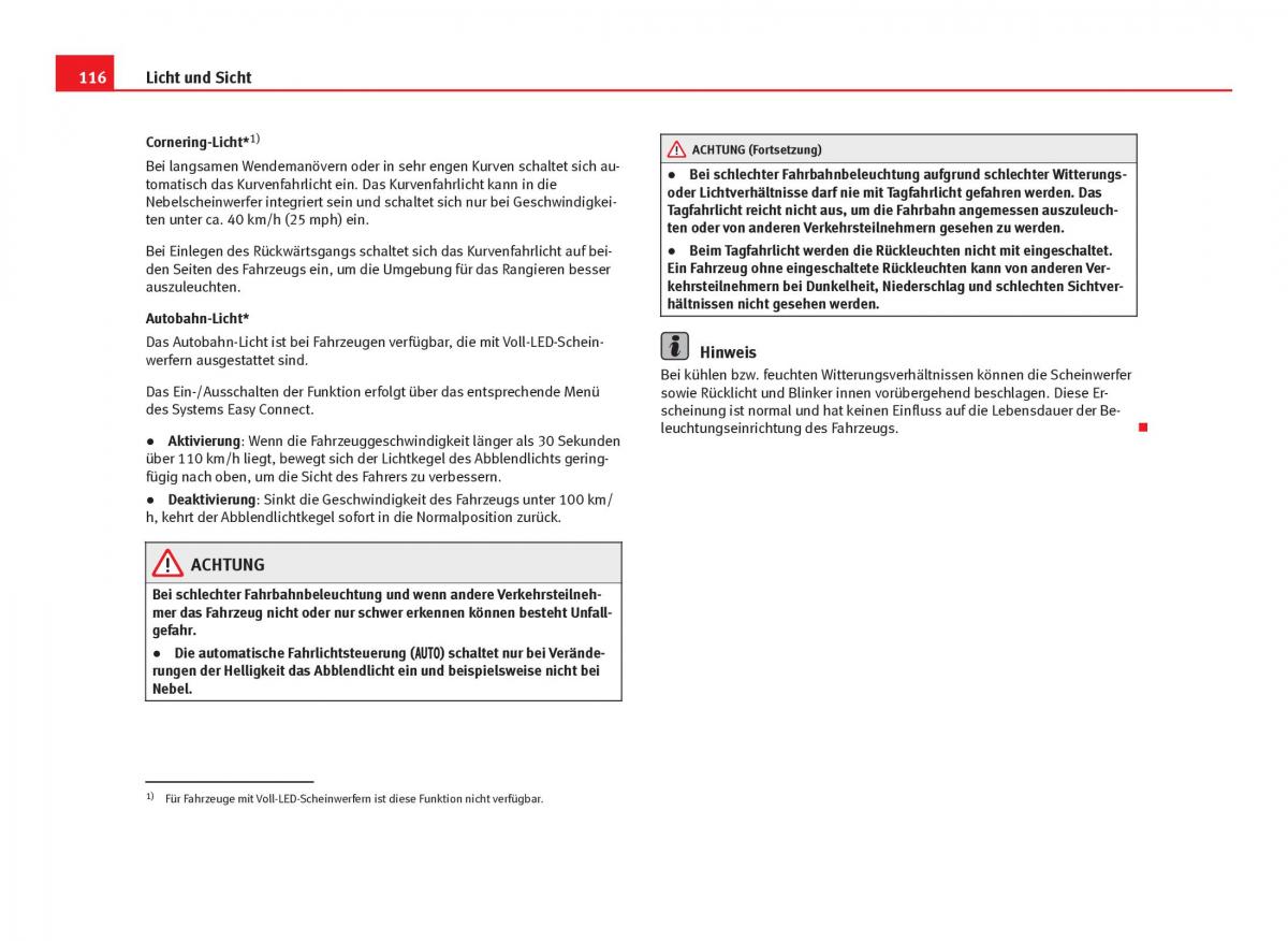 Seat Leon III 3 Handbuch / page 118