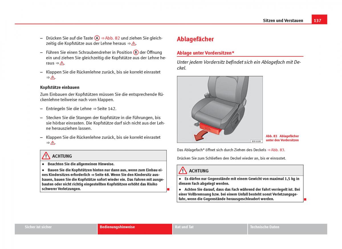 Seat Leon III 3 Handbuch / page 139