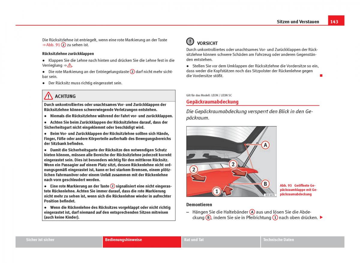 Seat Leon III 3 Handbuch / page 145