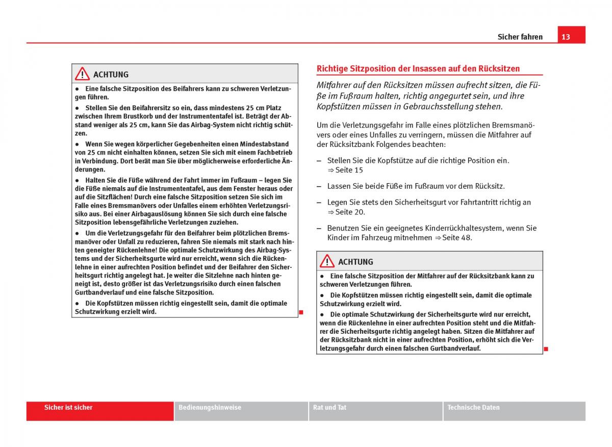 Seat Leon III 3 Handbuch / page 15