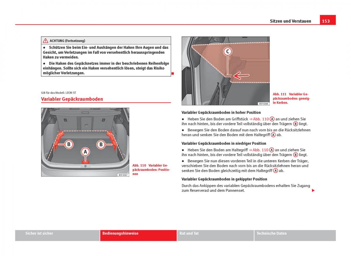 Seat Leon III 3 Handbuch / page 155