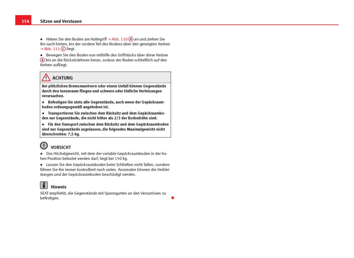 Seat Leon III 3 Handbuch / page 156