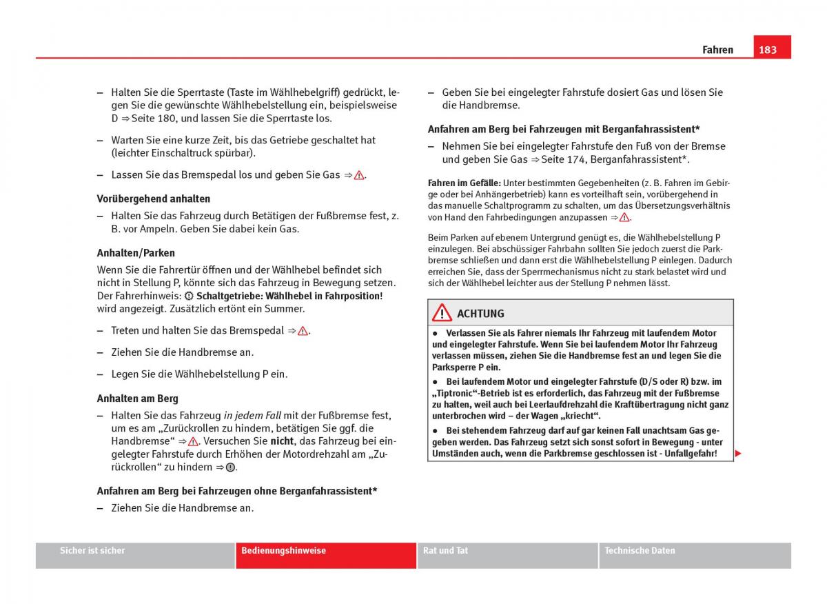 Seat Leon III 3 Handbuch / page 185