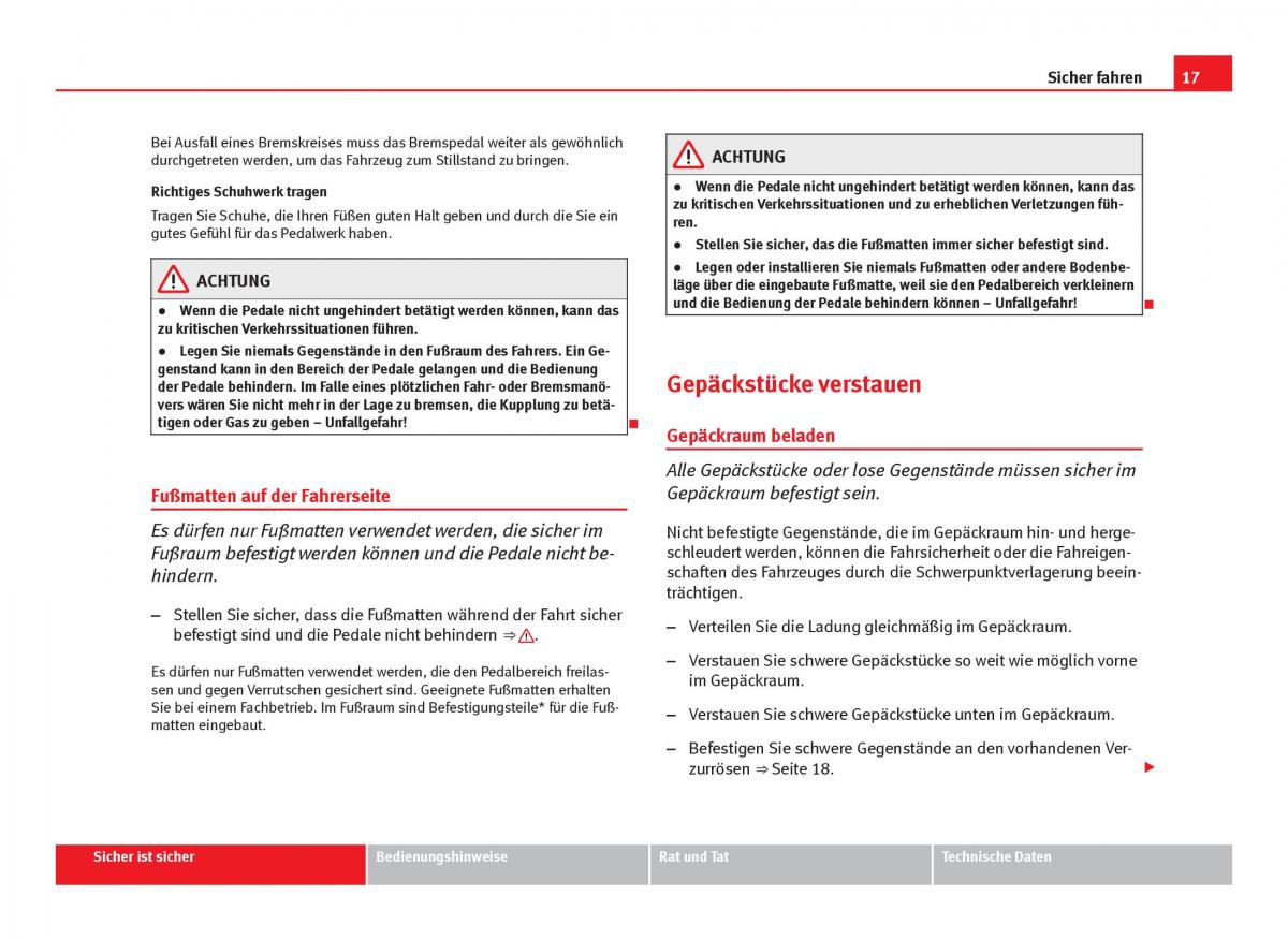 Seat Leon III 3 Handbuch / page 19