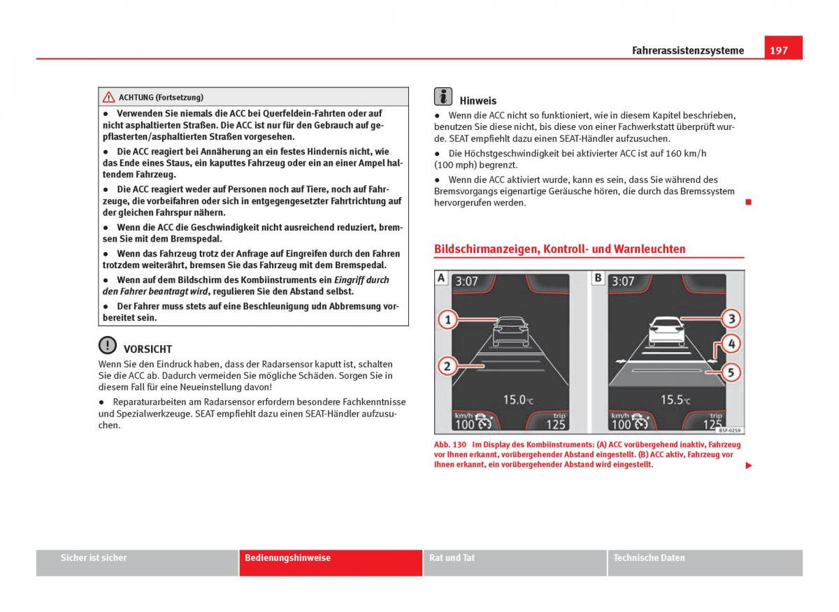 Seat Leon III 3 Handbuch / page 199