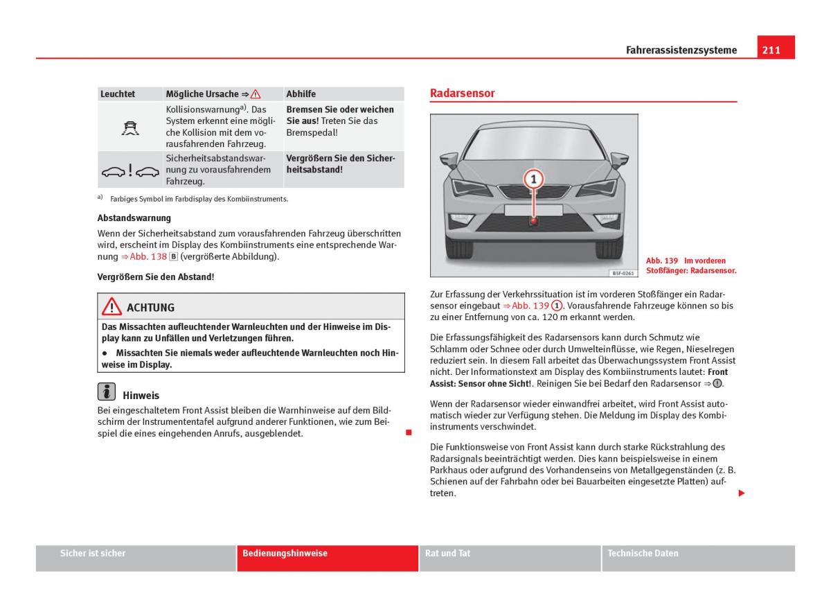 Seat Leon III 3 Handbuch / page 213