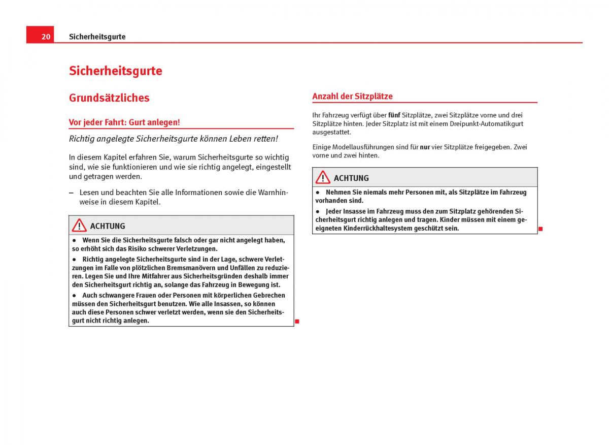 Seat Leon III 3 Handbuch / page 22