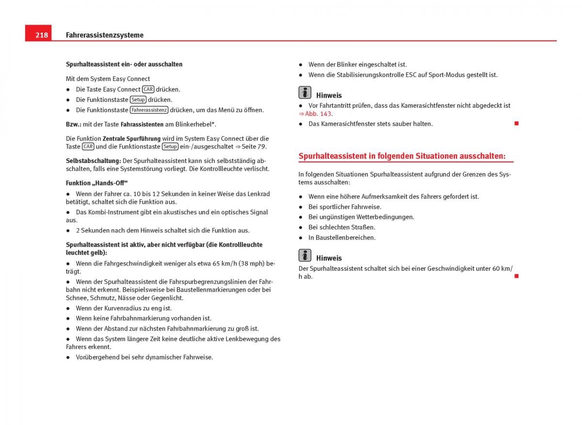 Seat Leon III 3 Handbuch / page 220