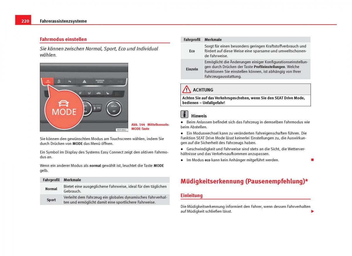 Seat Leon III 3 Handbuch / page 222