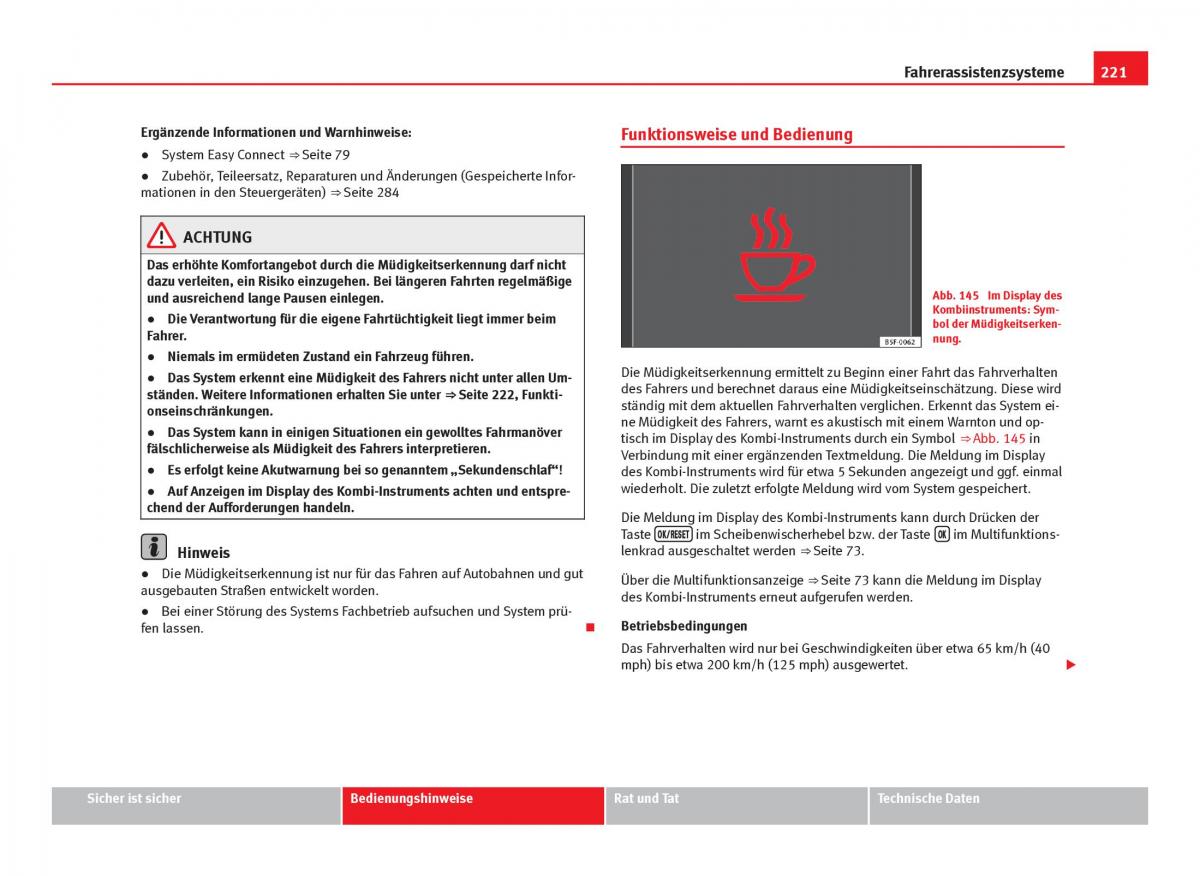 Seat Leon III 3 Handbuch / page 223