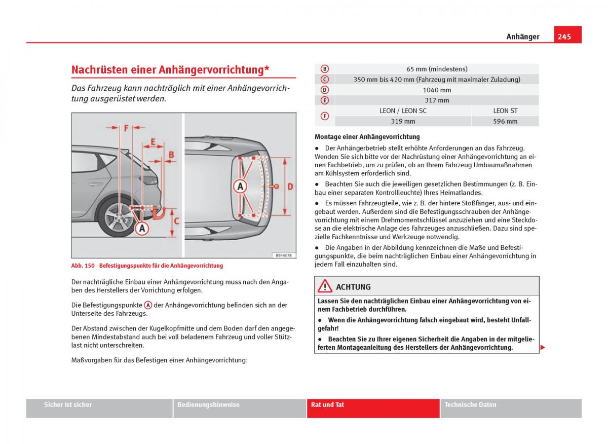 Seat Leon III 3 Handbuch / page 247