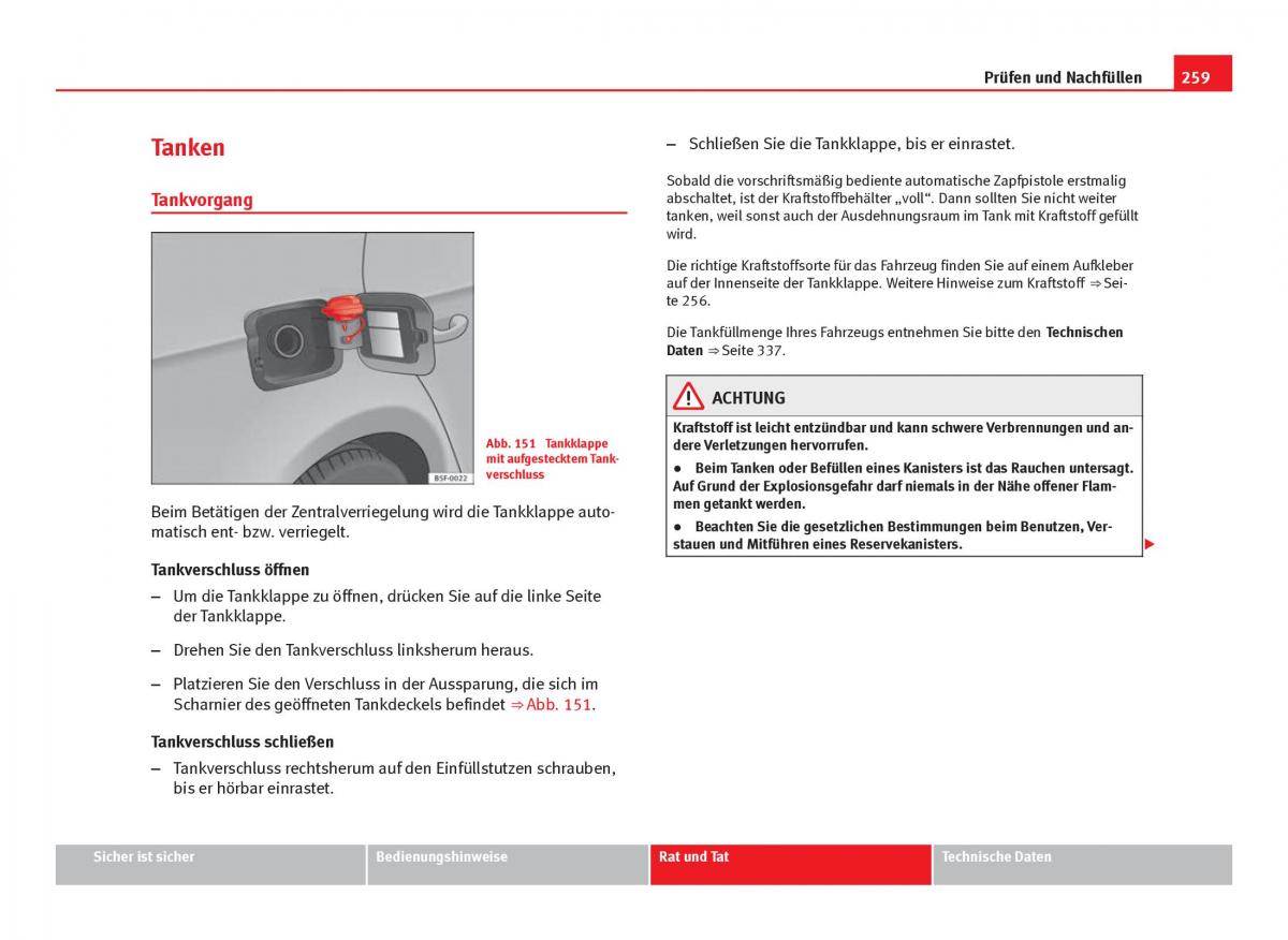 Seat Leon III 3 Handbuch / page 261