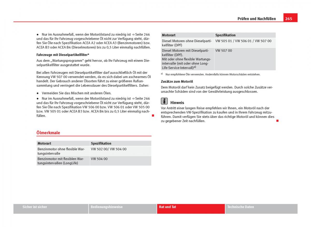 Seat Leon III 3 Handbuch / page 267