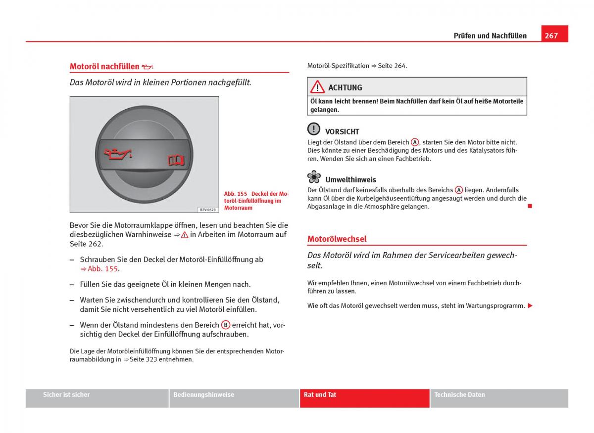 Seat Leon III 3 Handbuch / page 269