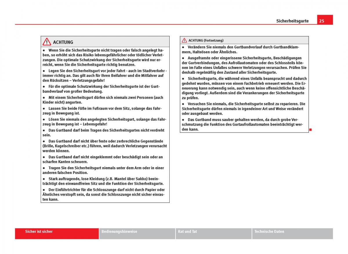 Seat Leon III 3 Handbuch / page 27