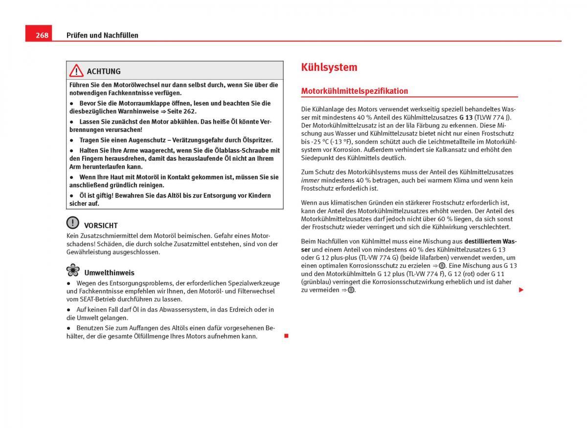 Seat Leon III 3 Handbuch / page 270