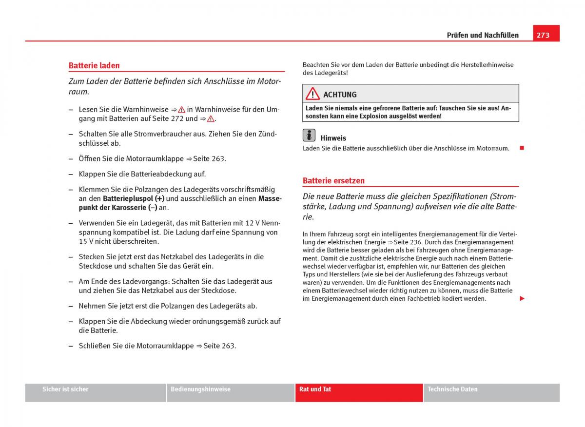 Seat Leon III 3 Handbuch / page 275