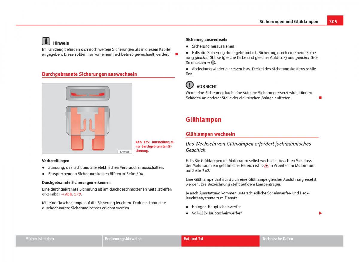 Seat Leon III 3 Handbuch / page 307