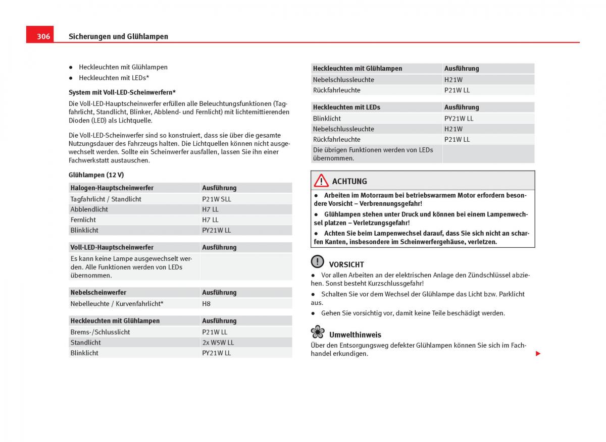 Seat Leon III 3 Handbuch / page 308