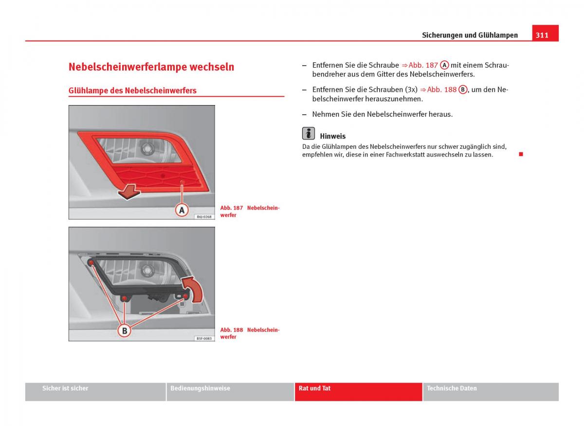 Seat Leon III 3 Handbuch / page 313