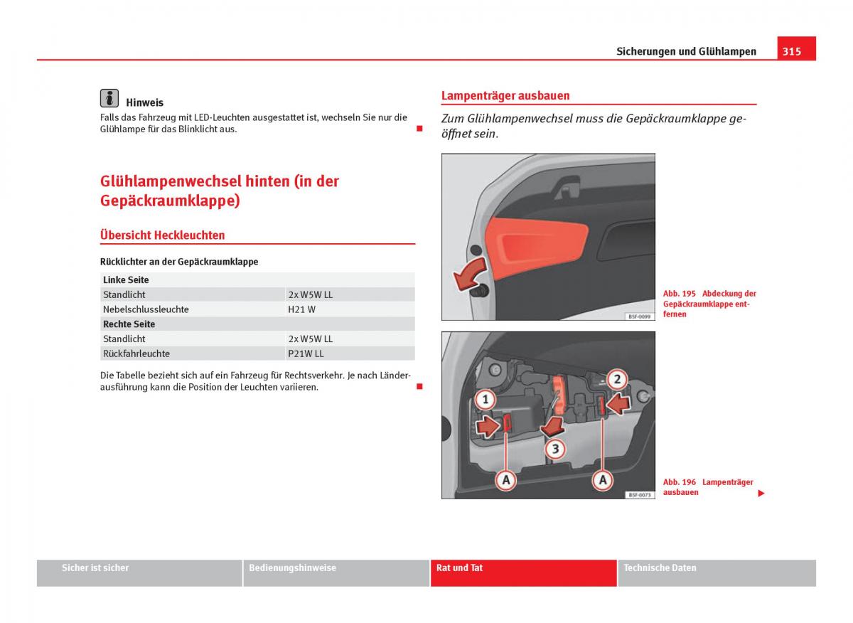 Seat Leon III 3 Handbuch / page 317