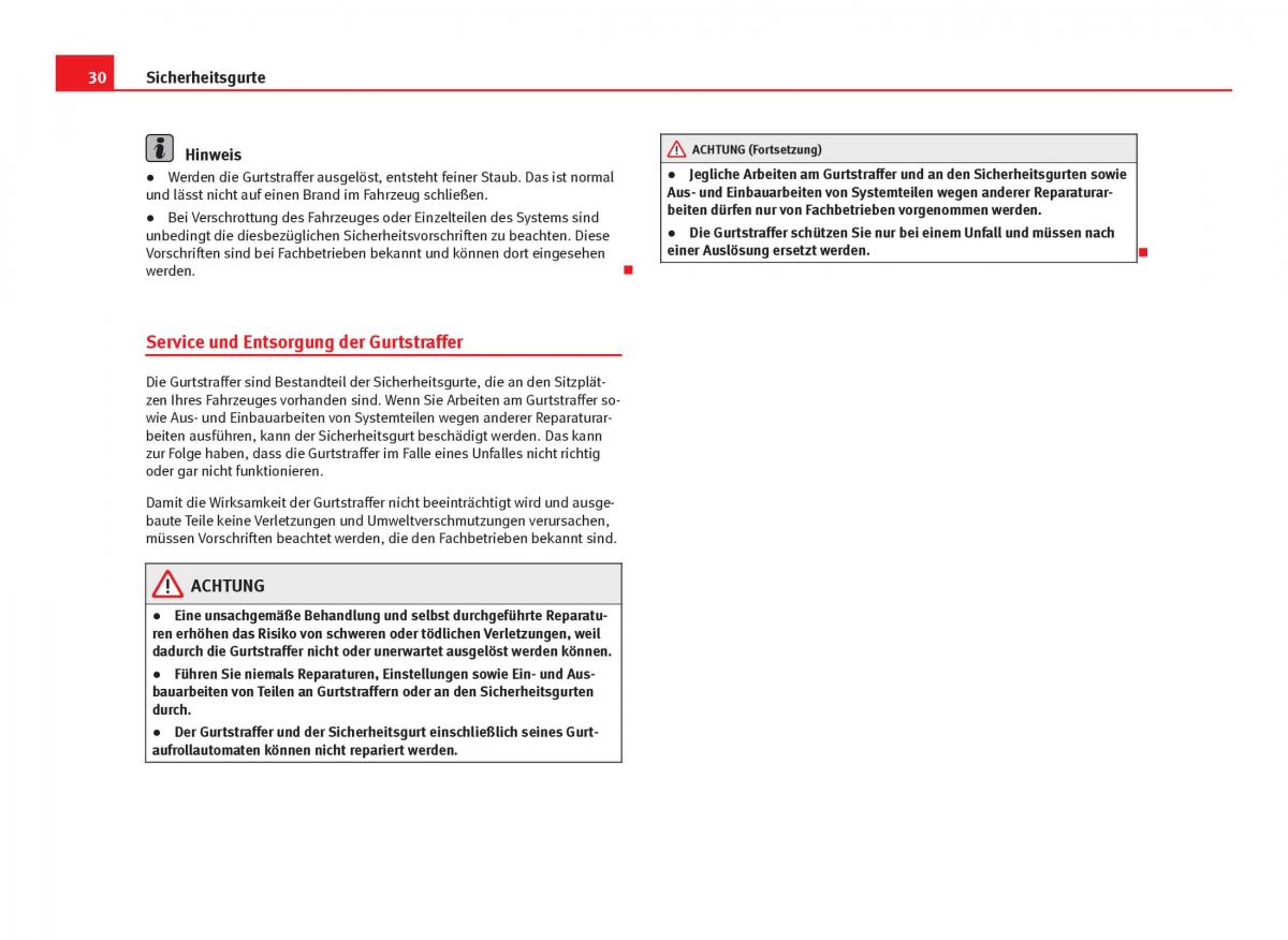 Seat Leon III 3 Handbuch / page 32