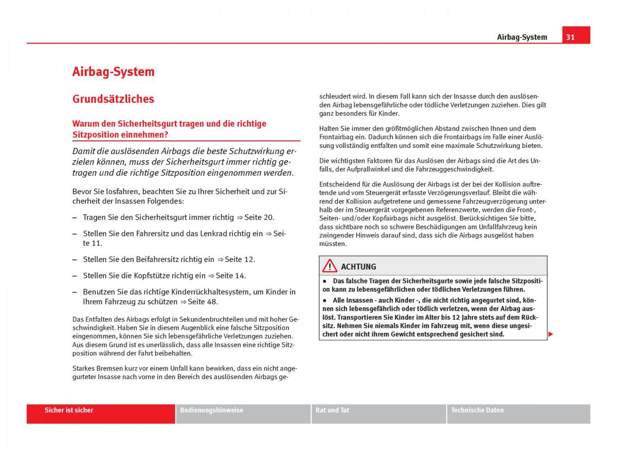 Seat Leon III 3 Handbuch / page 33