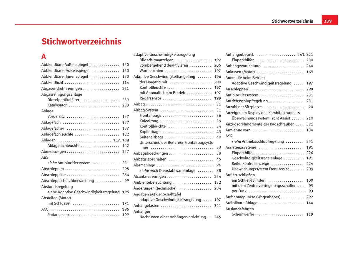 Seat Leon III 3 Handbuch / page 341