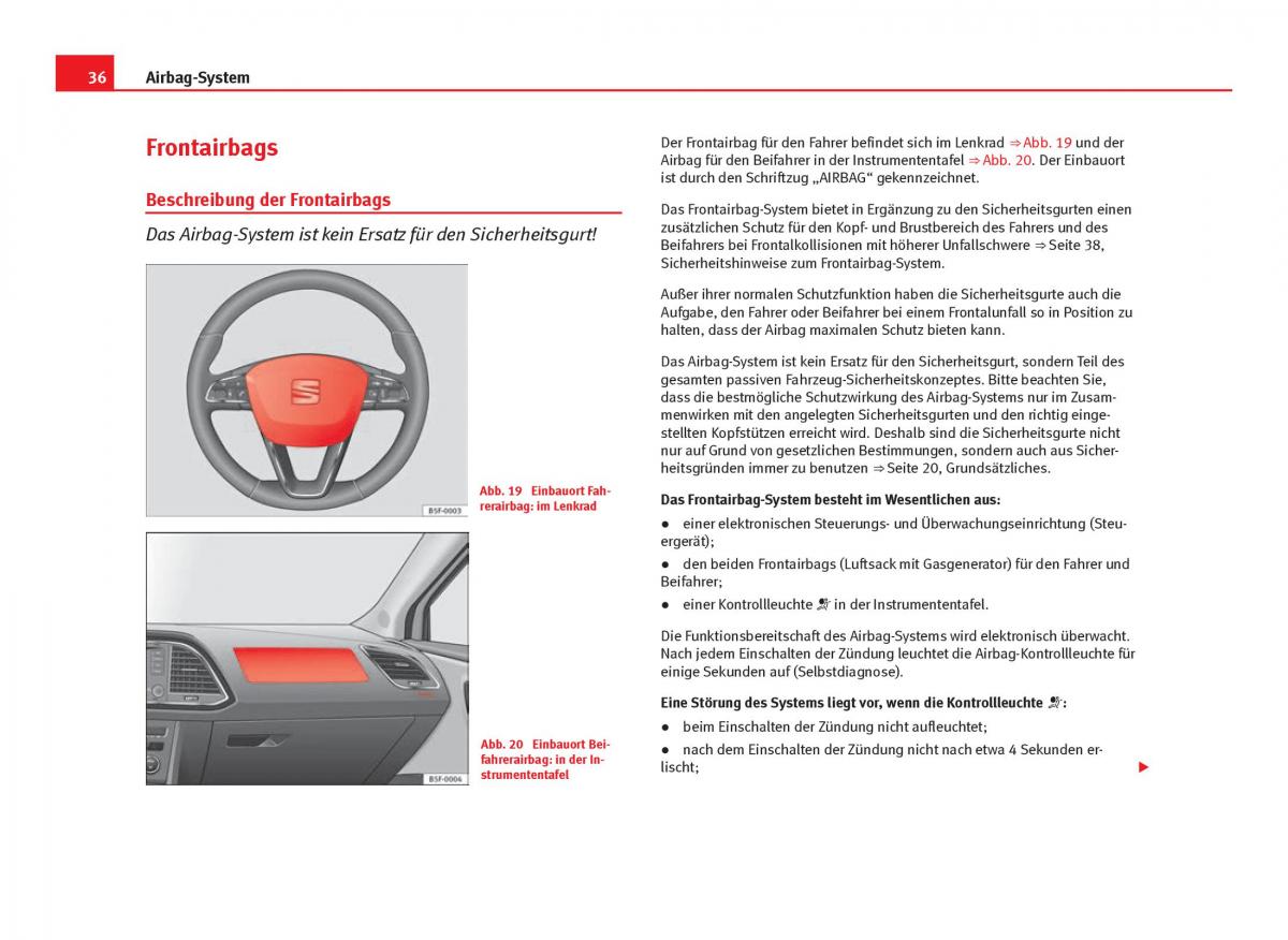 Seat Leon III 3 Handbuch / page 38