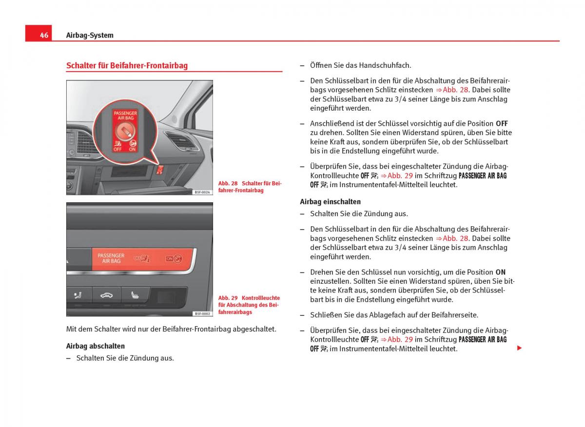 Seat Leon III 3 Handbuch / page 48