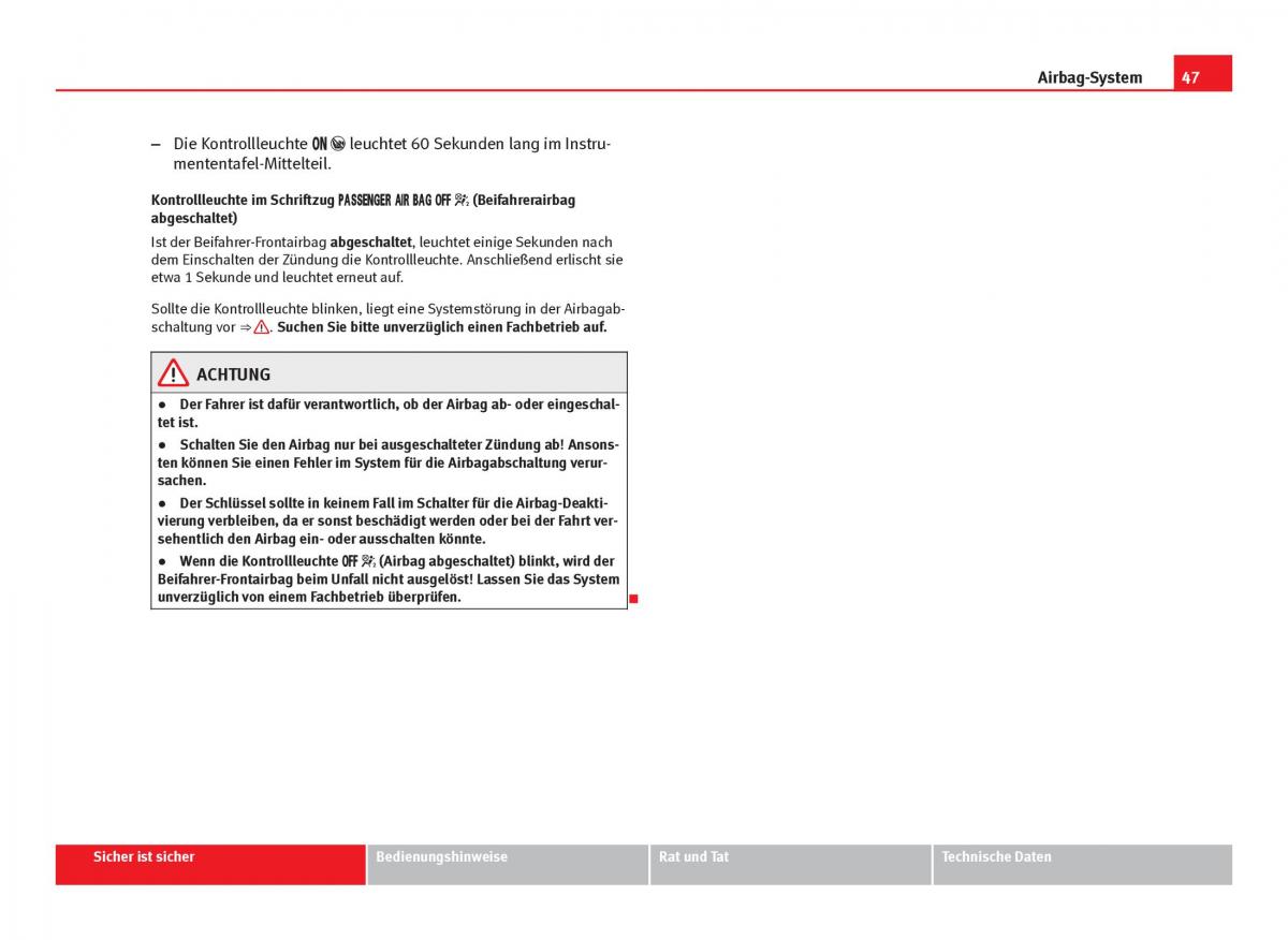 Seat Leon III 3 Handbuch / page 49