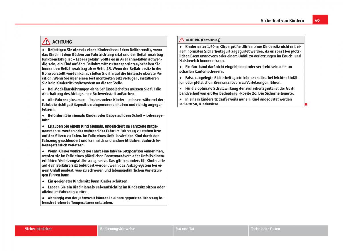 Seat Leon III 3 Handbuch / page 51